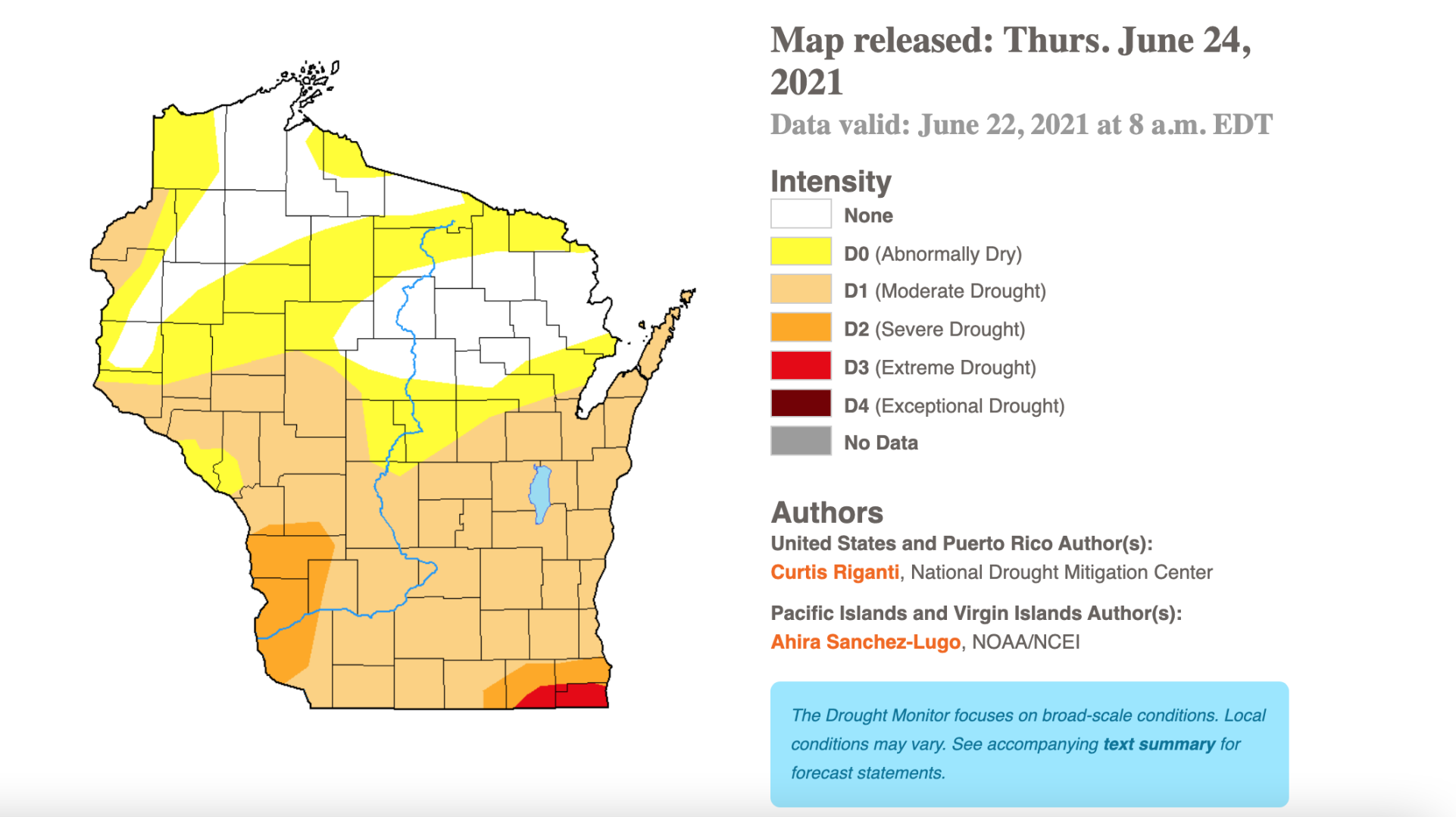 Drought conditions map June 24